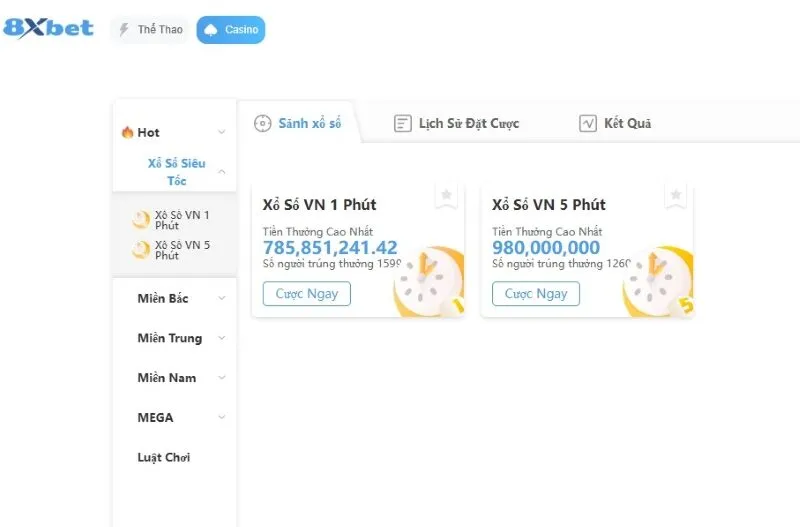 Giới thiệu đến anh em xổ số siêu tốc 8xbet